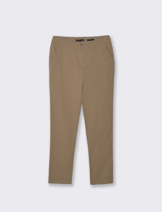 Slim Fit Ottoman Cotton Chino Pants - Green