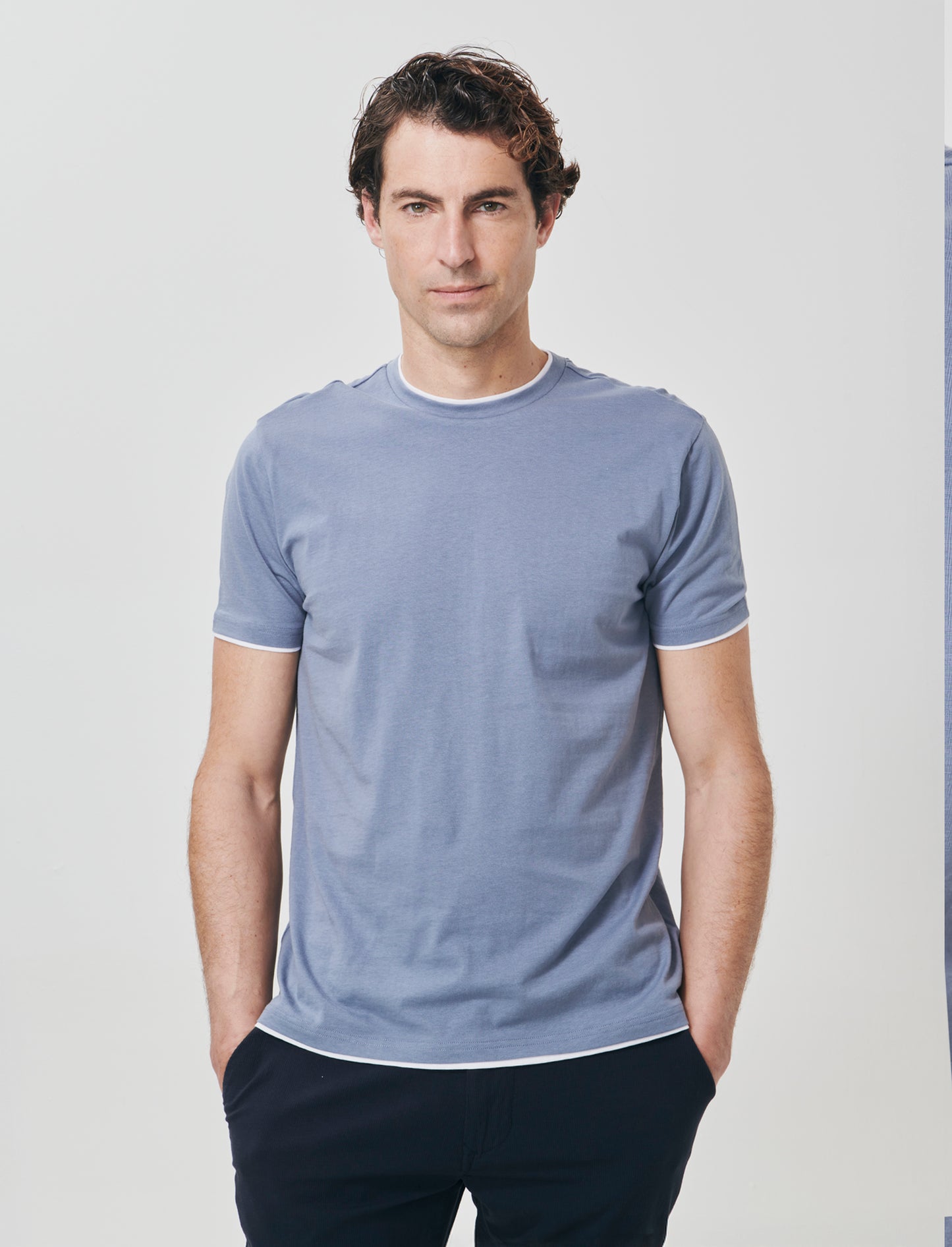 T-shirt cotone con orli a contrasto - CARTA DA ZUCCHERO