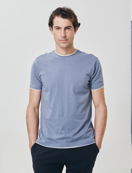 T-shirt cotone con orli a contrasto - CARTA DA ZUCCHERO