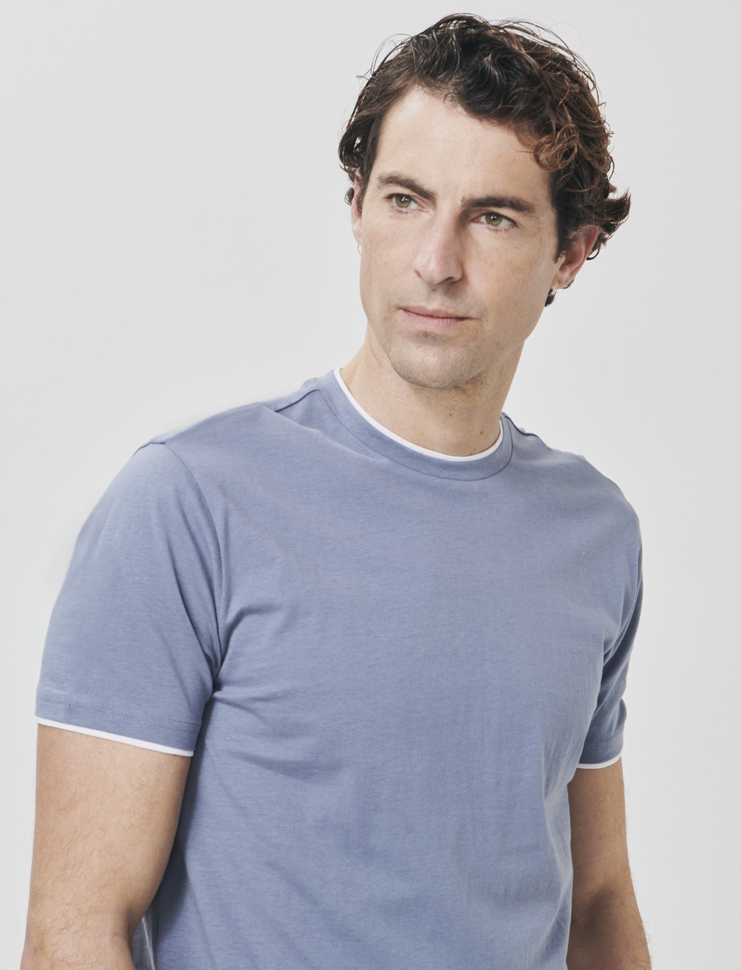 T-shirt cotone con orli a contrasto - CARTA DA ZUCCHERO