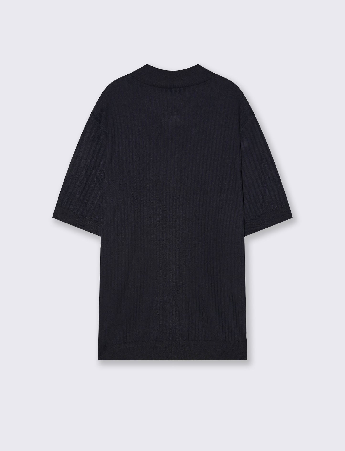 Cotton Ribbed Polo - Blue