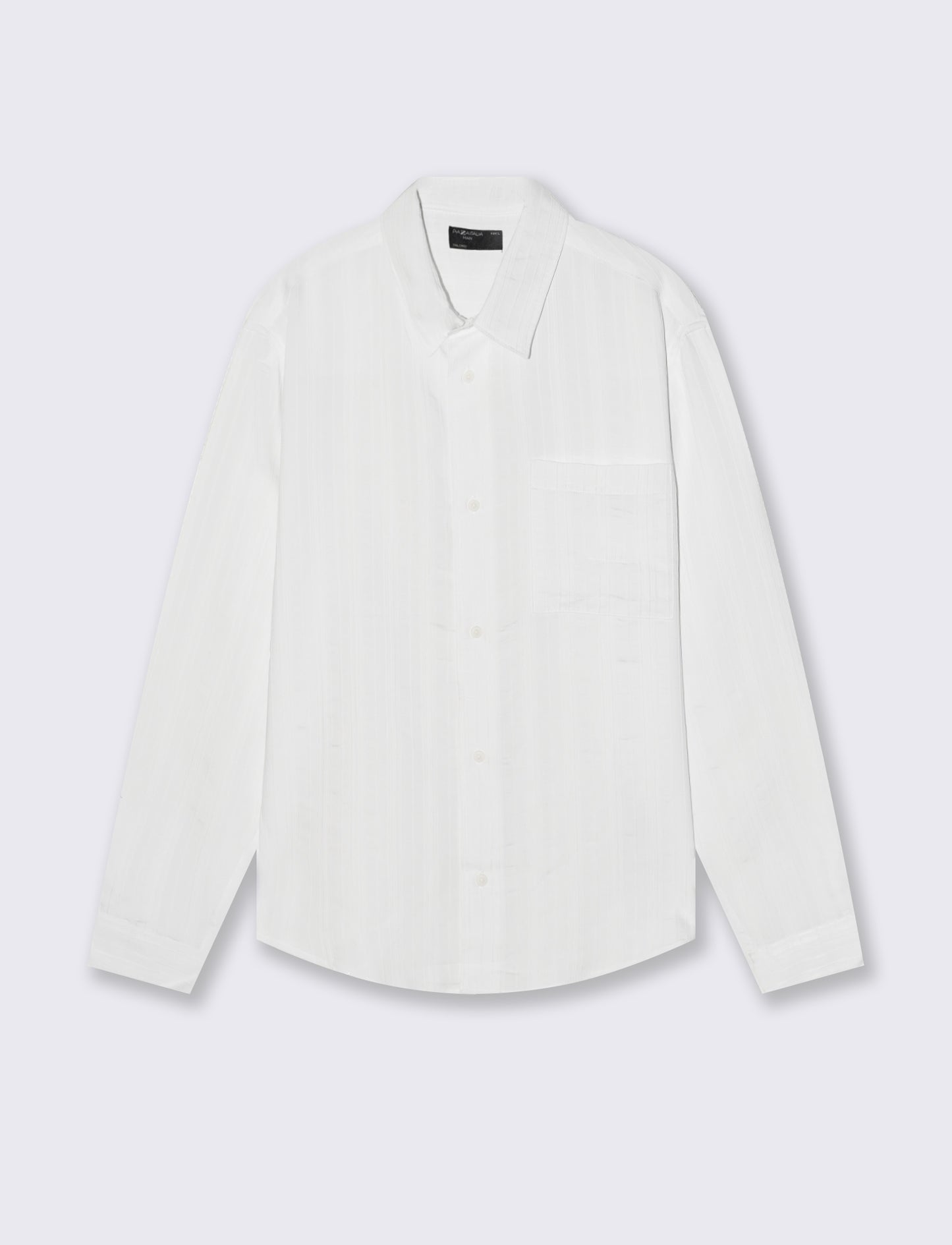 Jacquard Shirt Soft Fit Stripe Effect - White