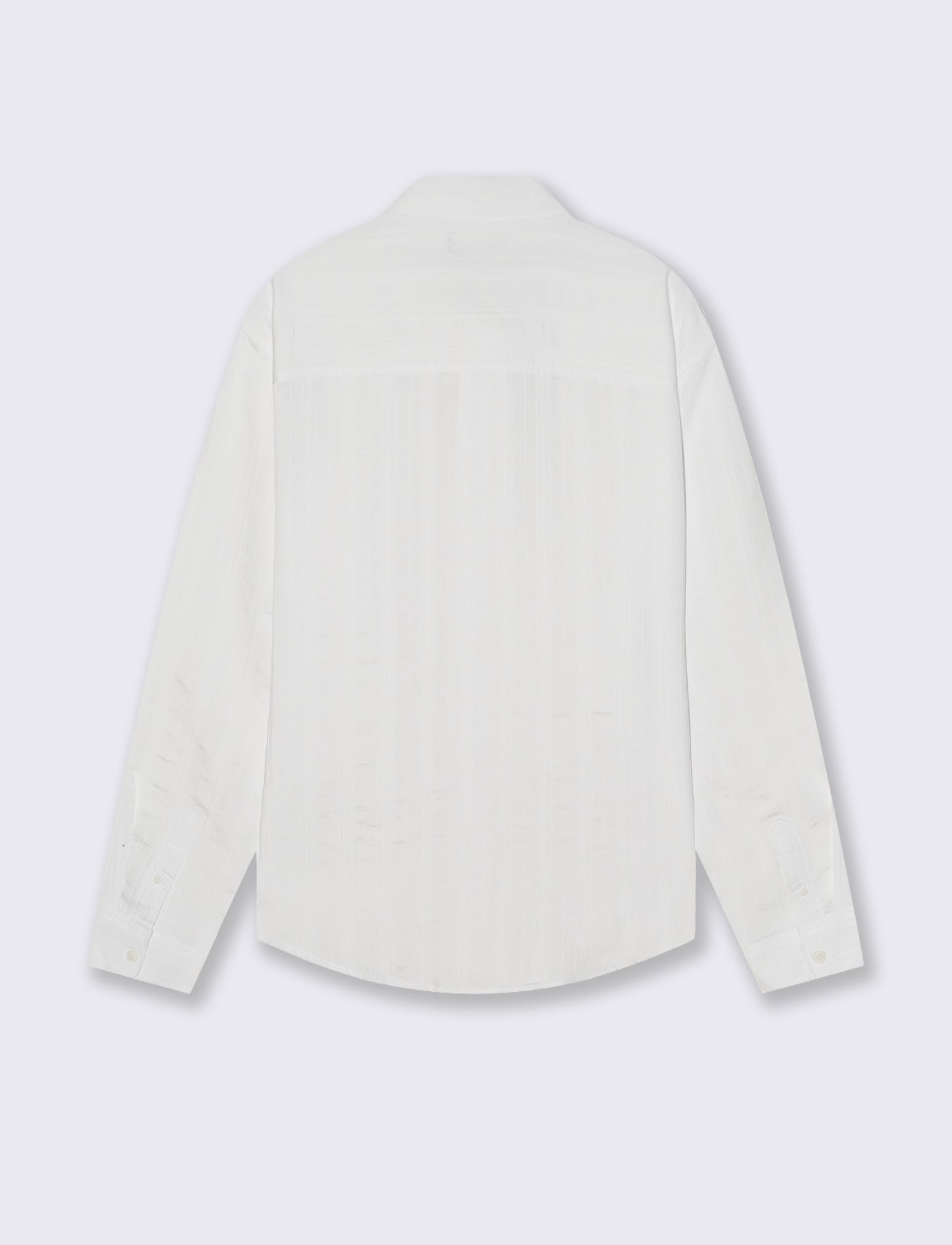 Jacquard Shirt Soft Fit Stripe Effect - White