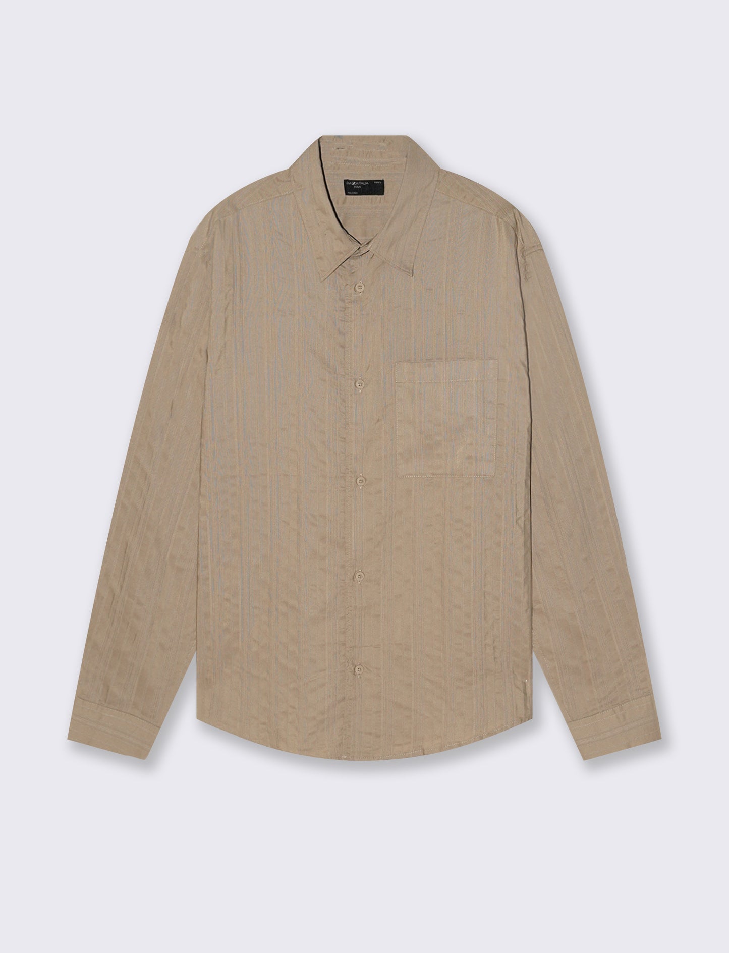 Jacquard Shirt Soft Fit Stripe Effect - Beige