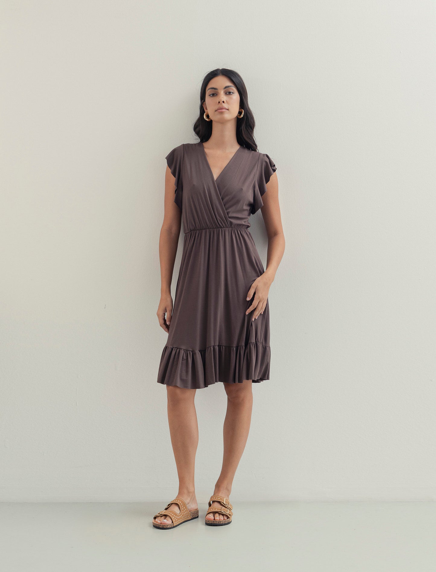 VESTITO LUNGO CON VOILANT - Moro