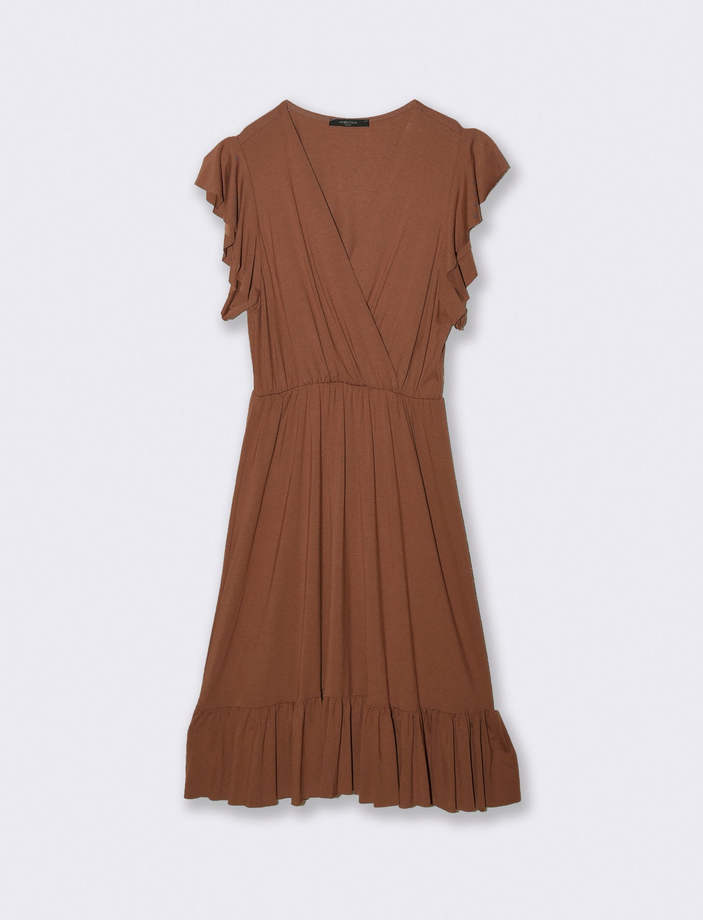 VESTITO LUNGO CON VOILANT - Marrone tabacco