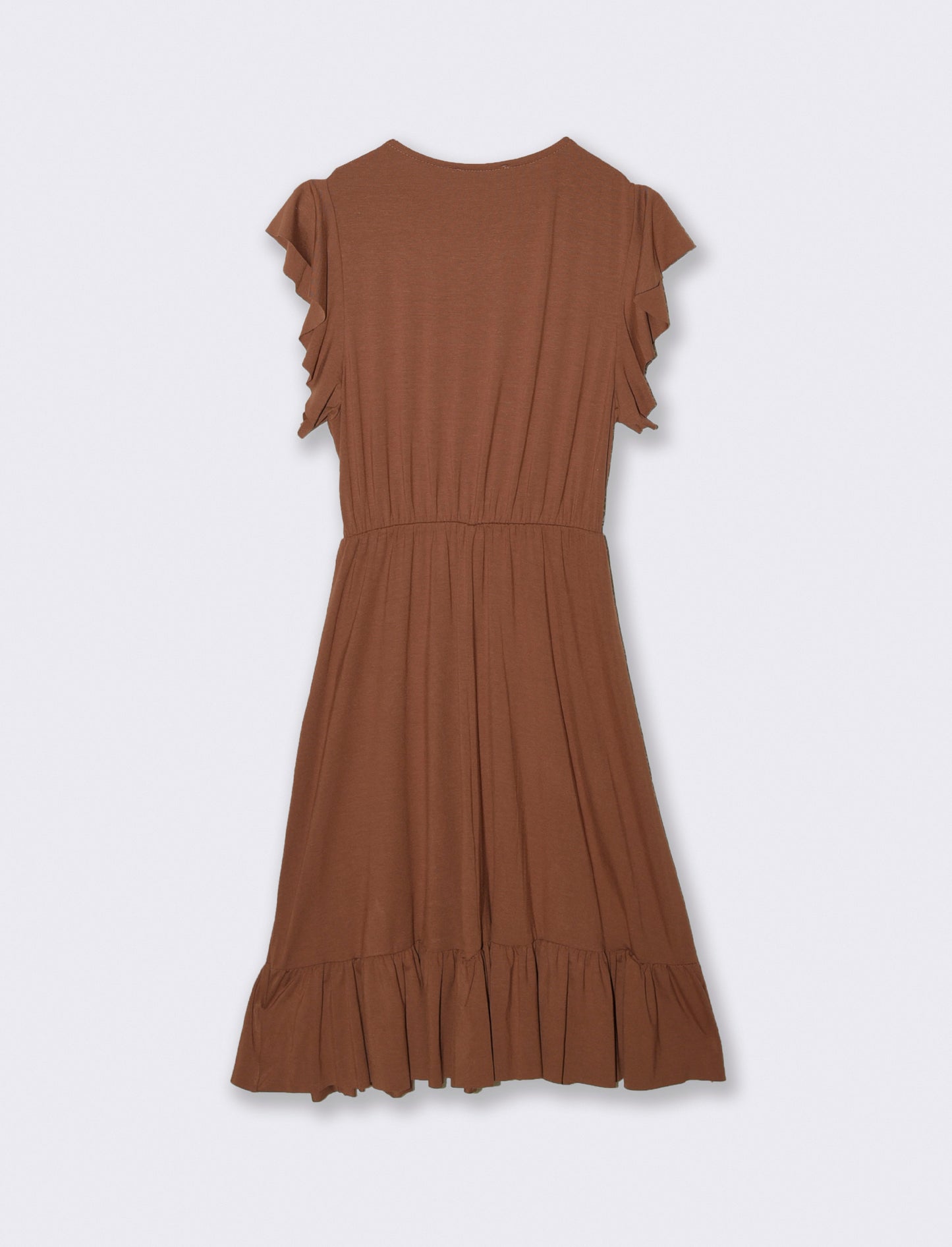 VESTITO LUNGO CON VOILANT - Marrone tabacco