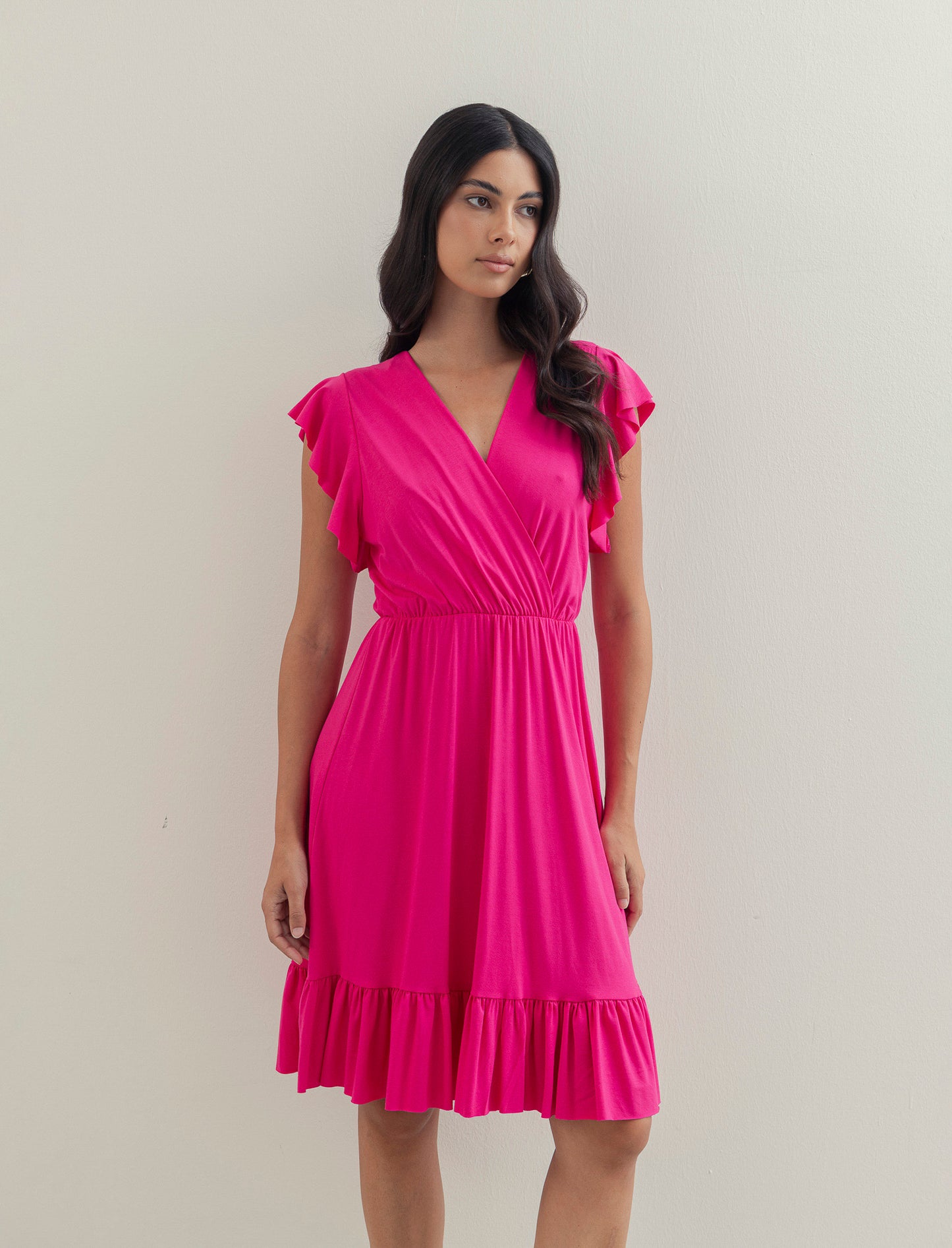 VESTITO LUNGO CON VOILANT - Fuxia