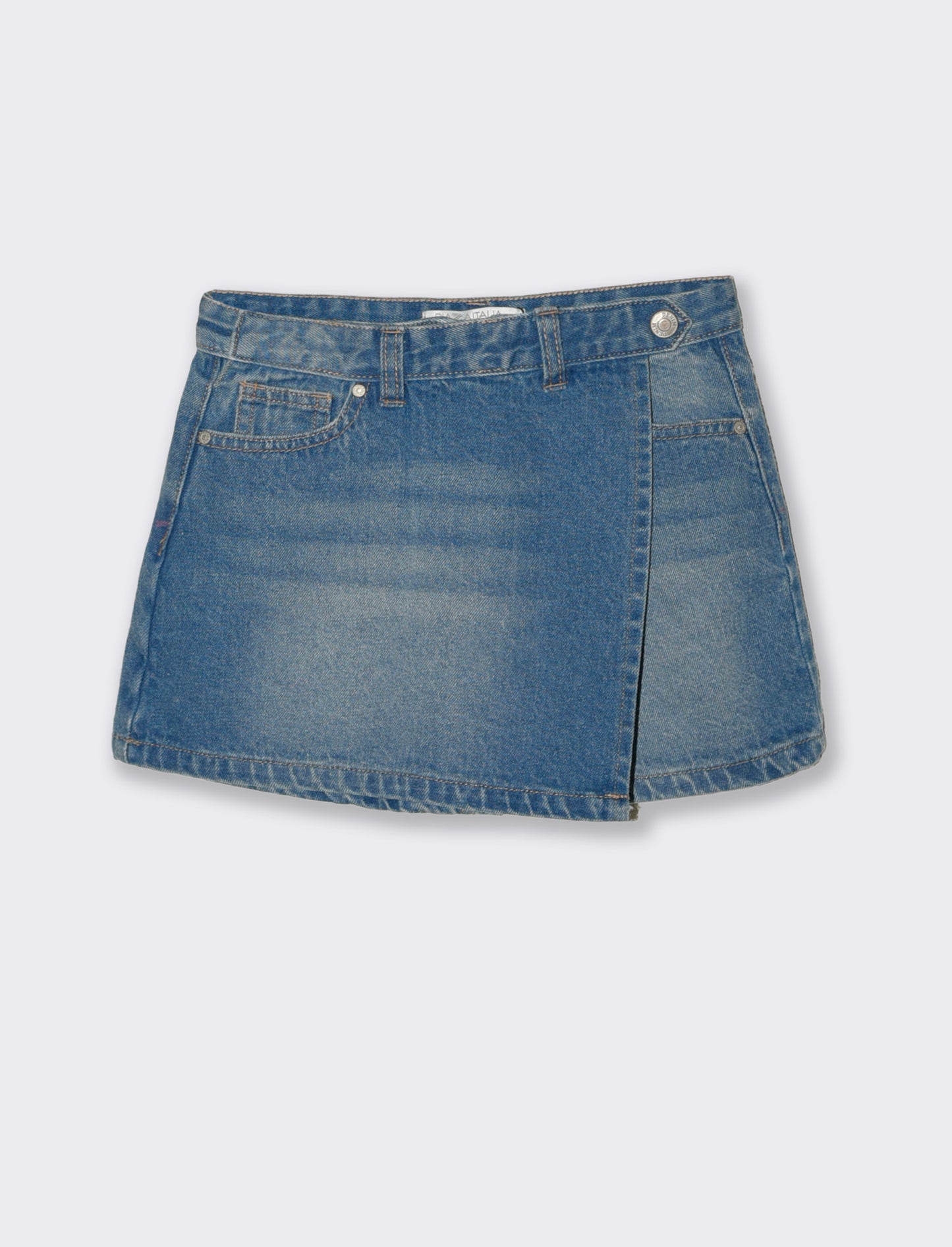 Short finta gonna in denim 100% cotone - Denim