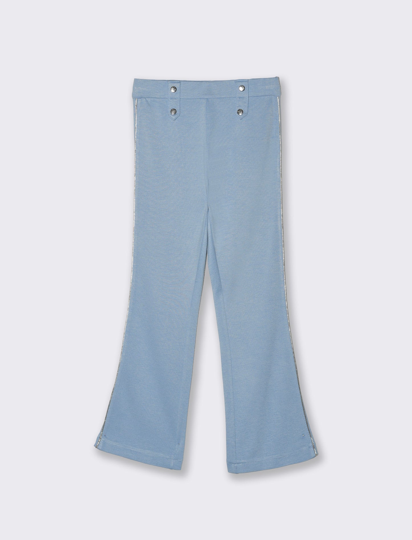 Milano Stitch Bell-Bottom Leggings with Profiles - Sky blue