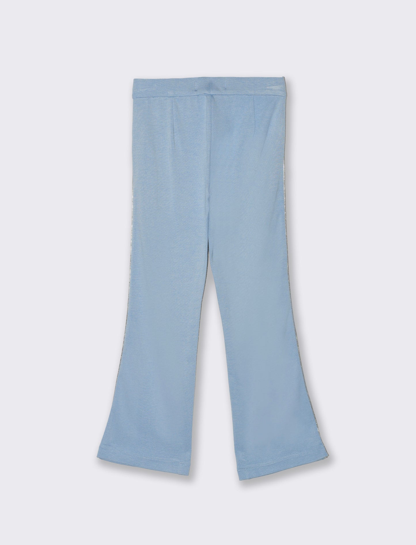 Milano Stitch Bell-Bottom Leggings with Profiles - Sky blue