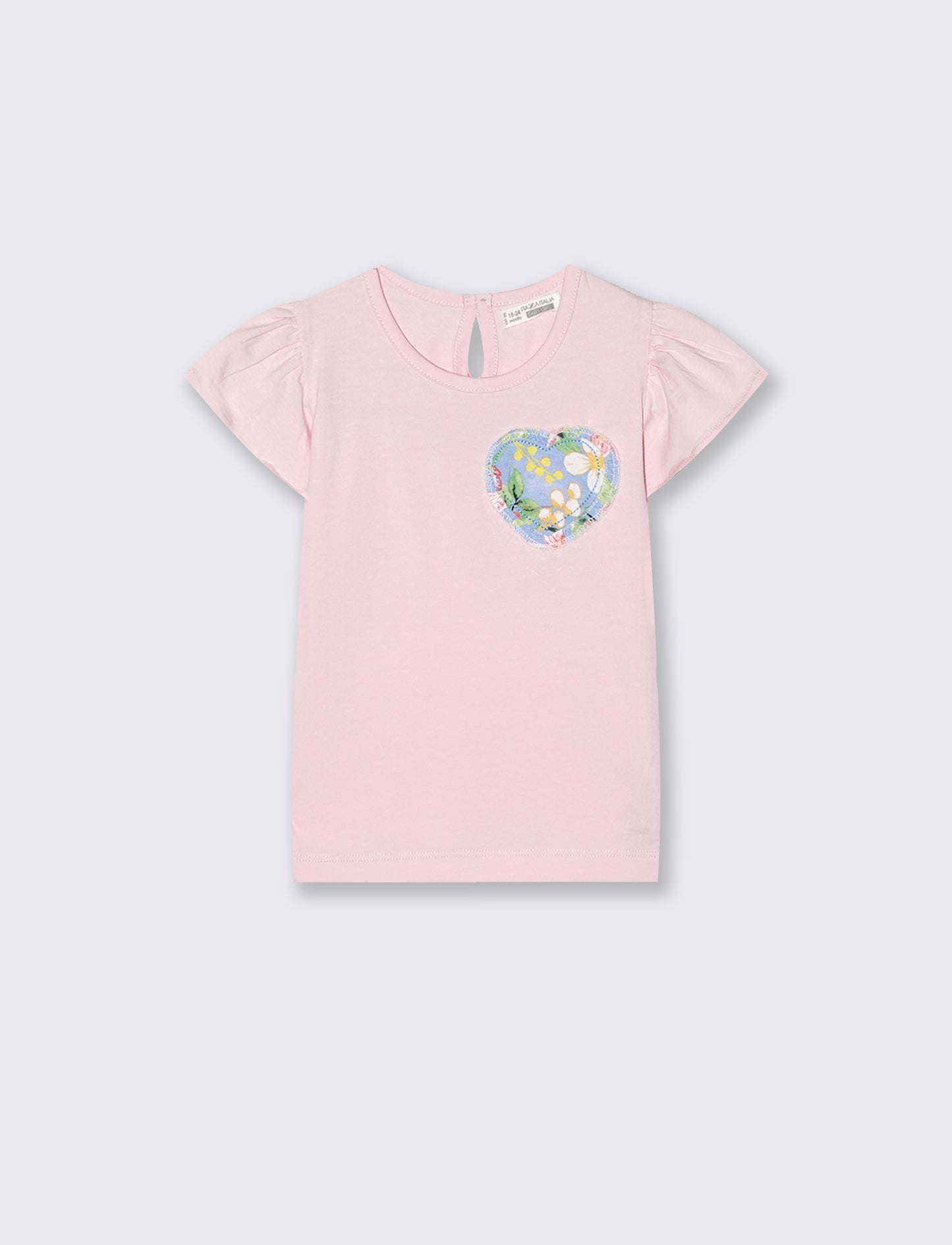 Chic t-shirt with wide sleeves and appliqué - Pink