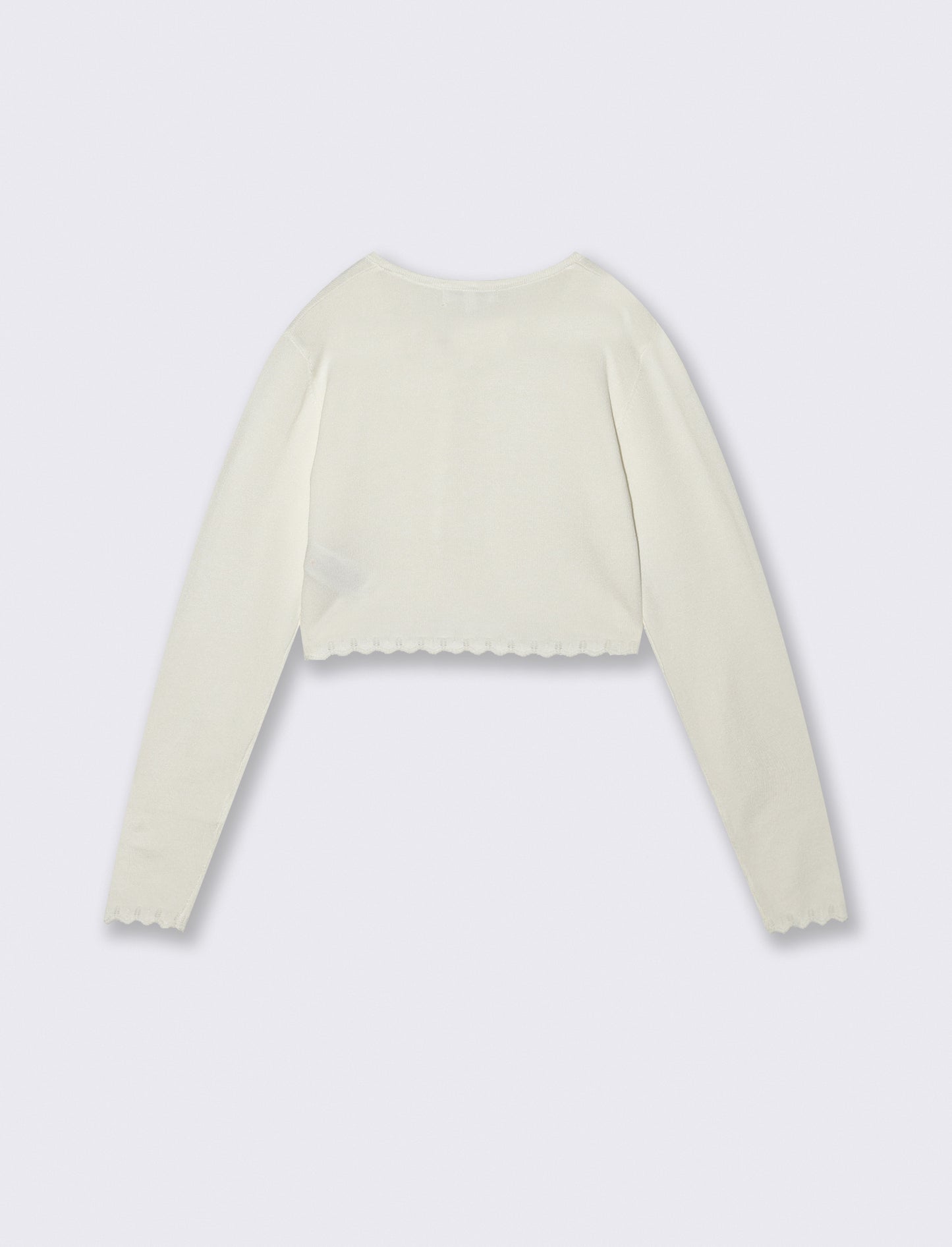 Cardigan lungo con lavorazione traforata - Bianco latte