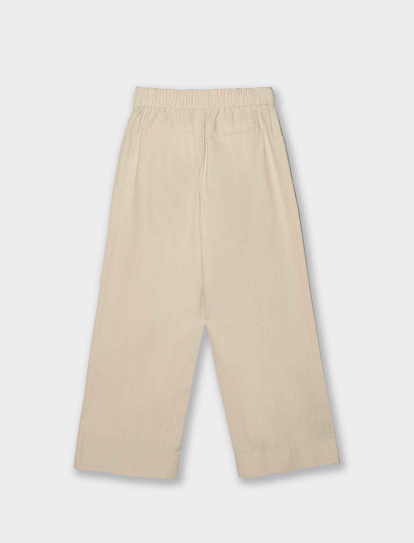 Wide-Leg Pants for Girls with Elastic - Beige
