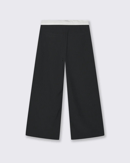 Pantalone gamba larga effetto gessato - Righe