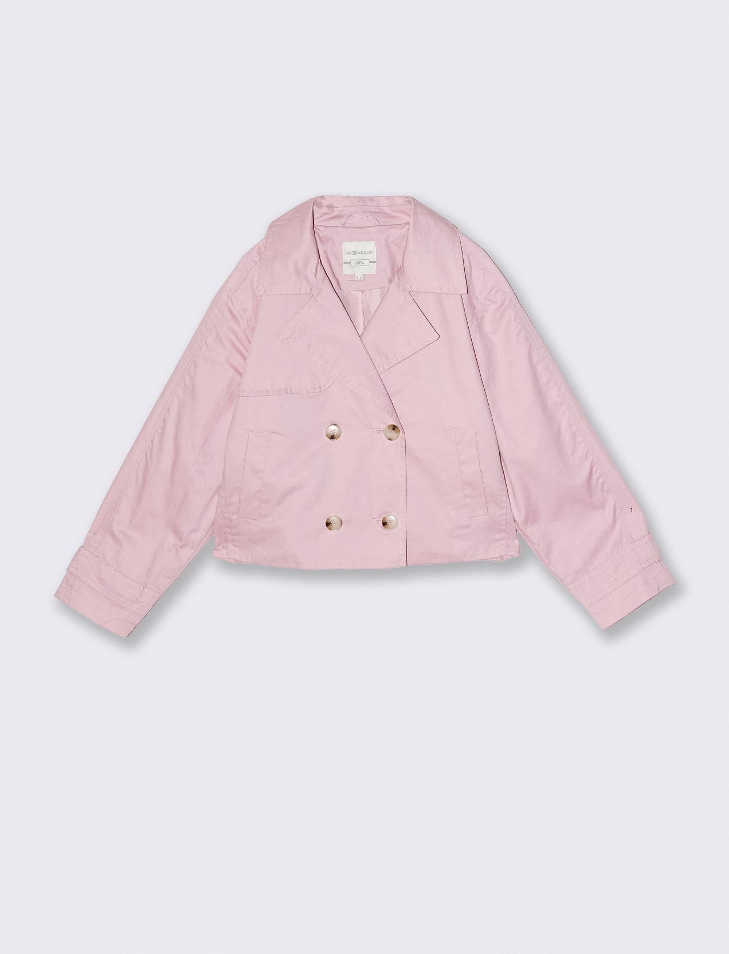 Trench doppio petto per bambina elegante - Rosa chiaro