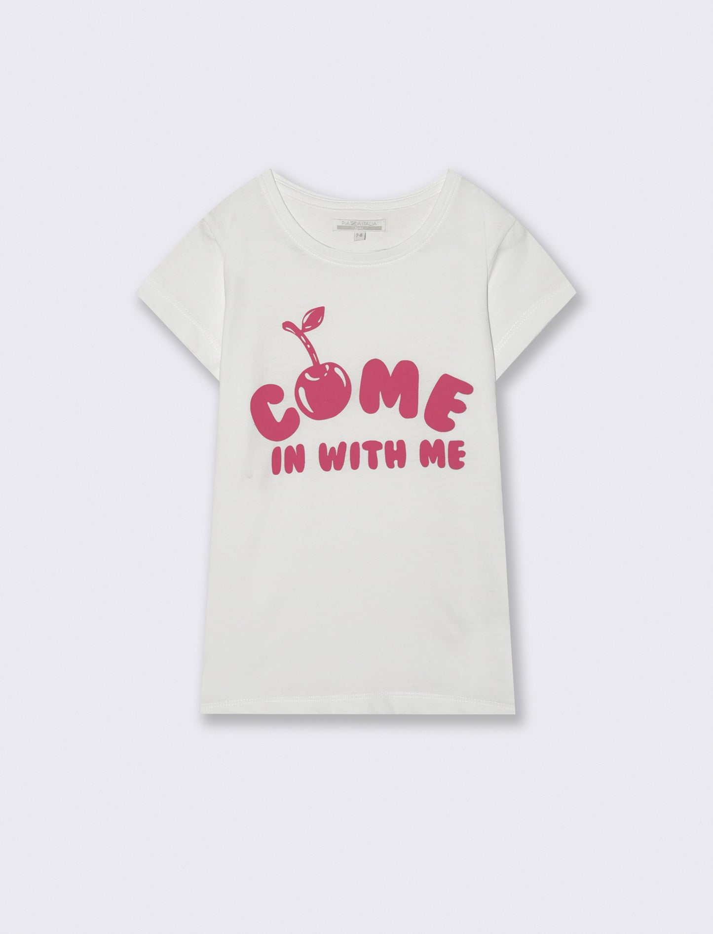 Summer T-shirt for girls with colorful print - White