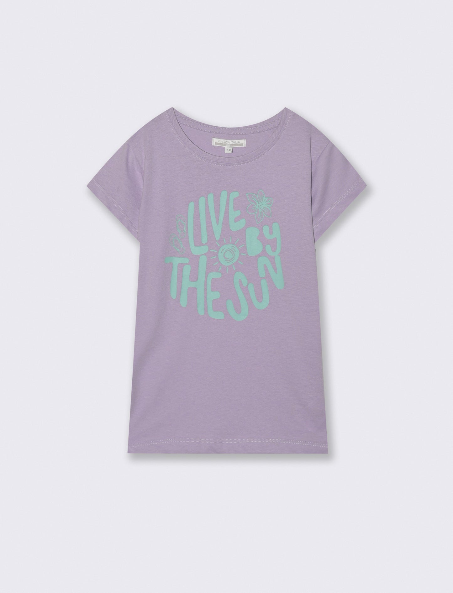 T-shirt estiva bambina con stampa colorata - Lilla
