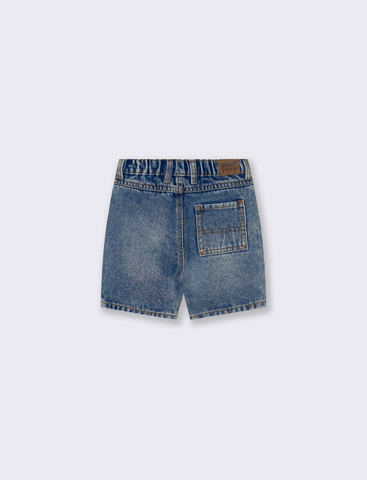 Denim Bermuda shorts with adjustable waist - Blue