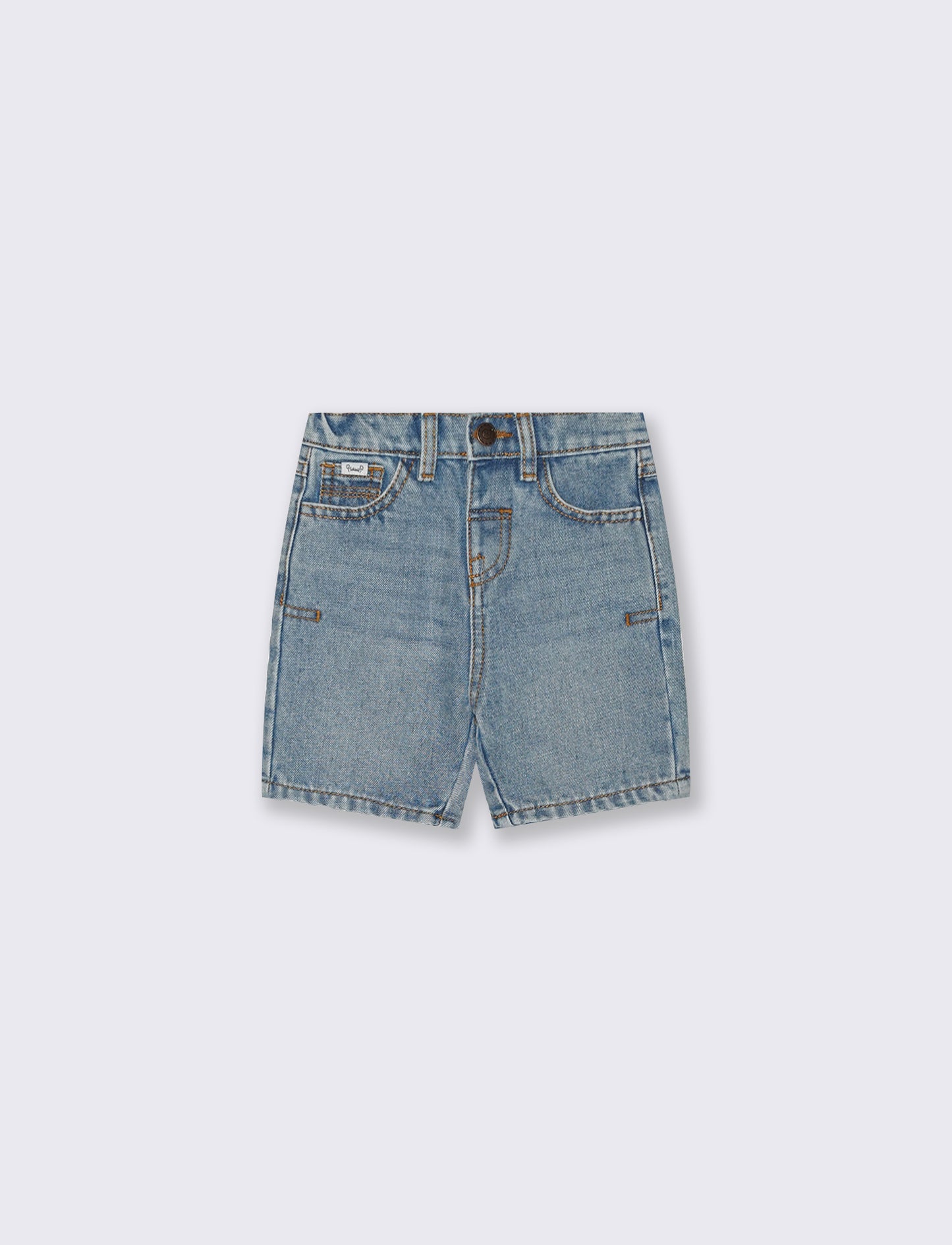 Denim Bermuda shorts with adjustable waist - Blue