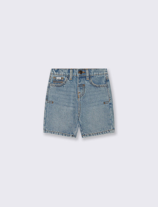 Bermuda in denim con vita regolabile - Denim chiaro