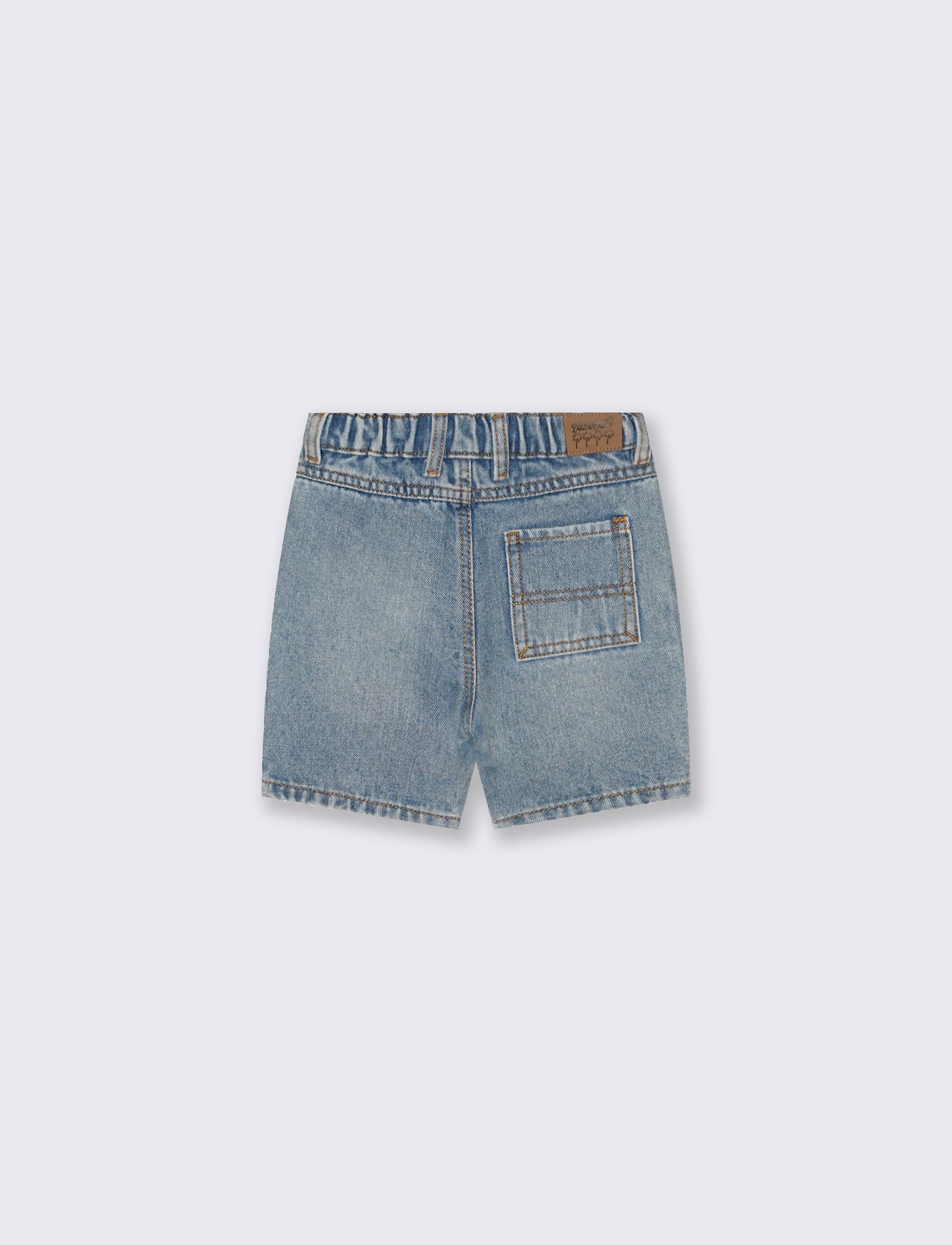 Denim Bermuda shorts with adjustable waist - Blue