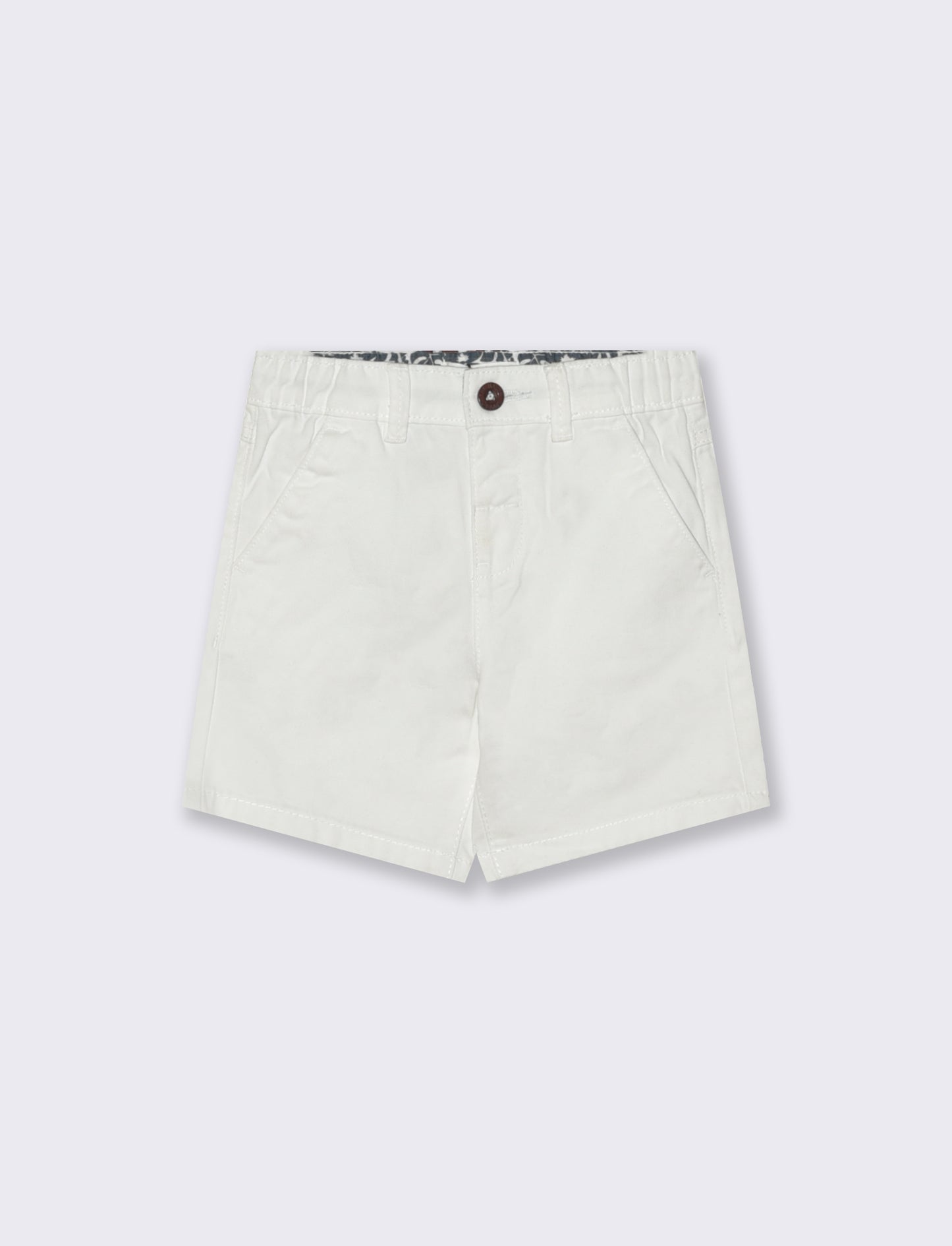 Solid color Bermuda shorts with adjustable waist - White