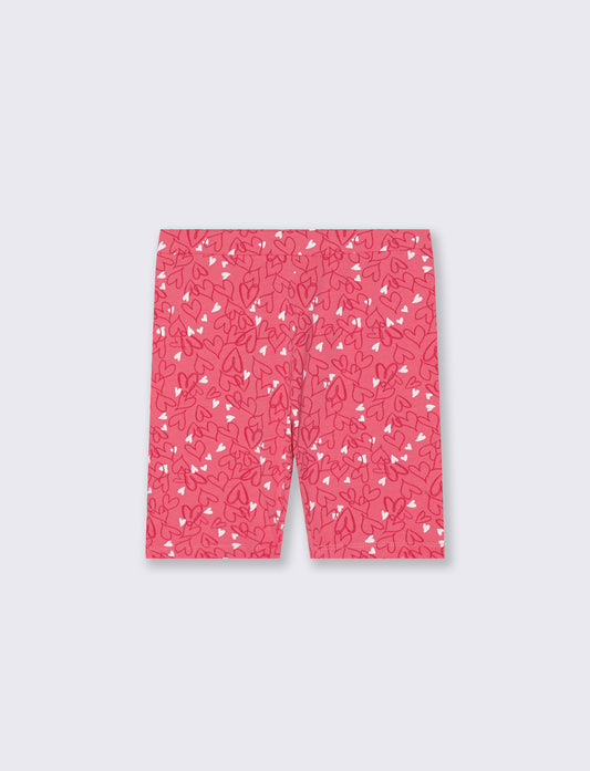 Leggings corti da bambina in cotone - Rosa big bubble