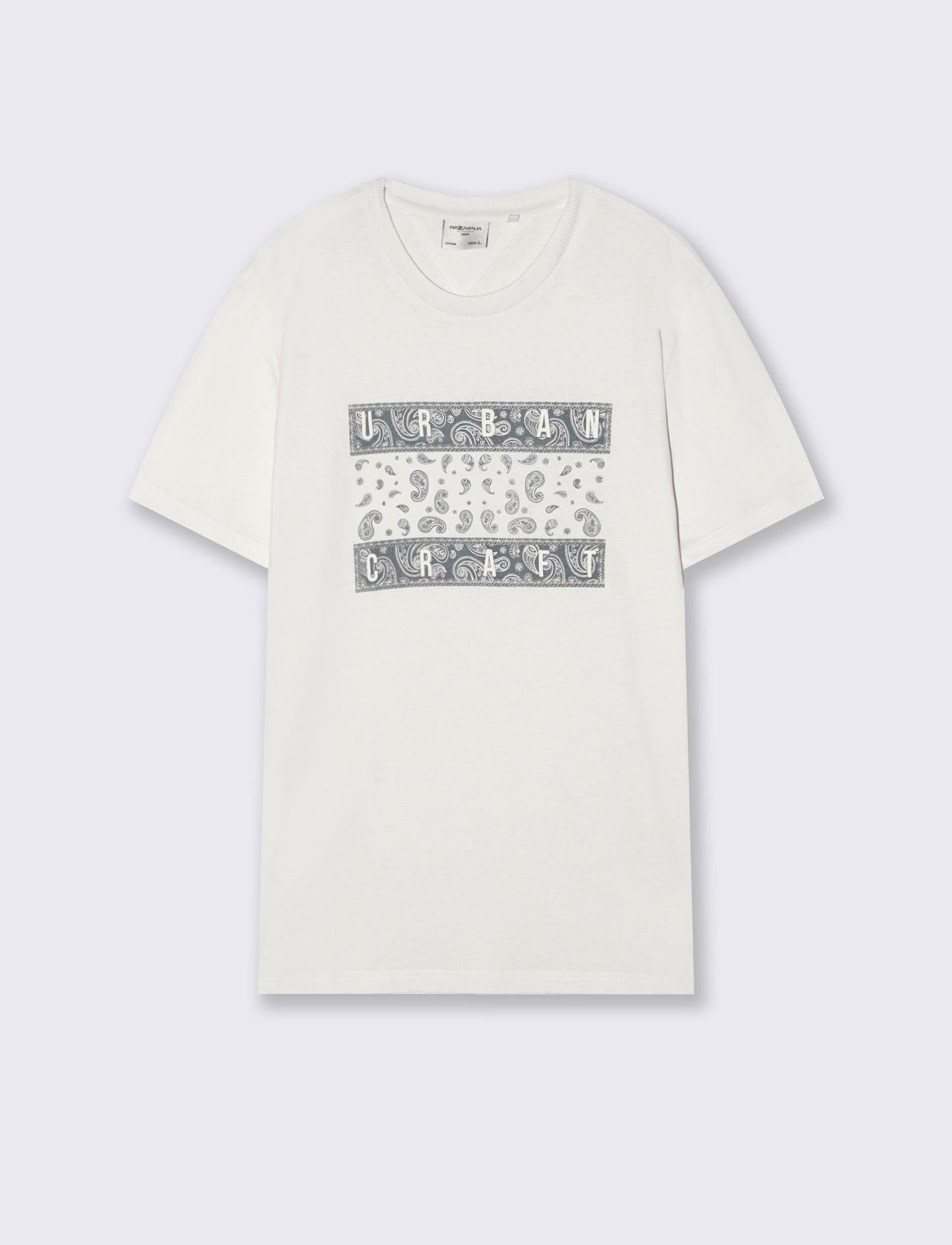 T-shirt in cotone con stampa paisley - Bianco