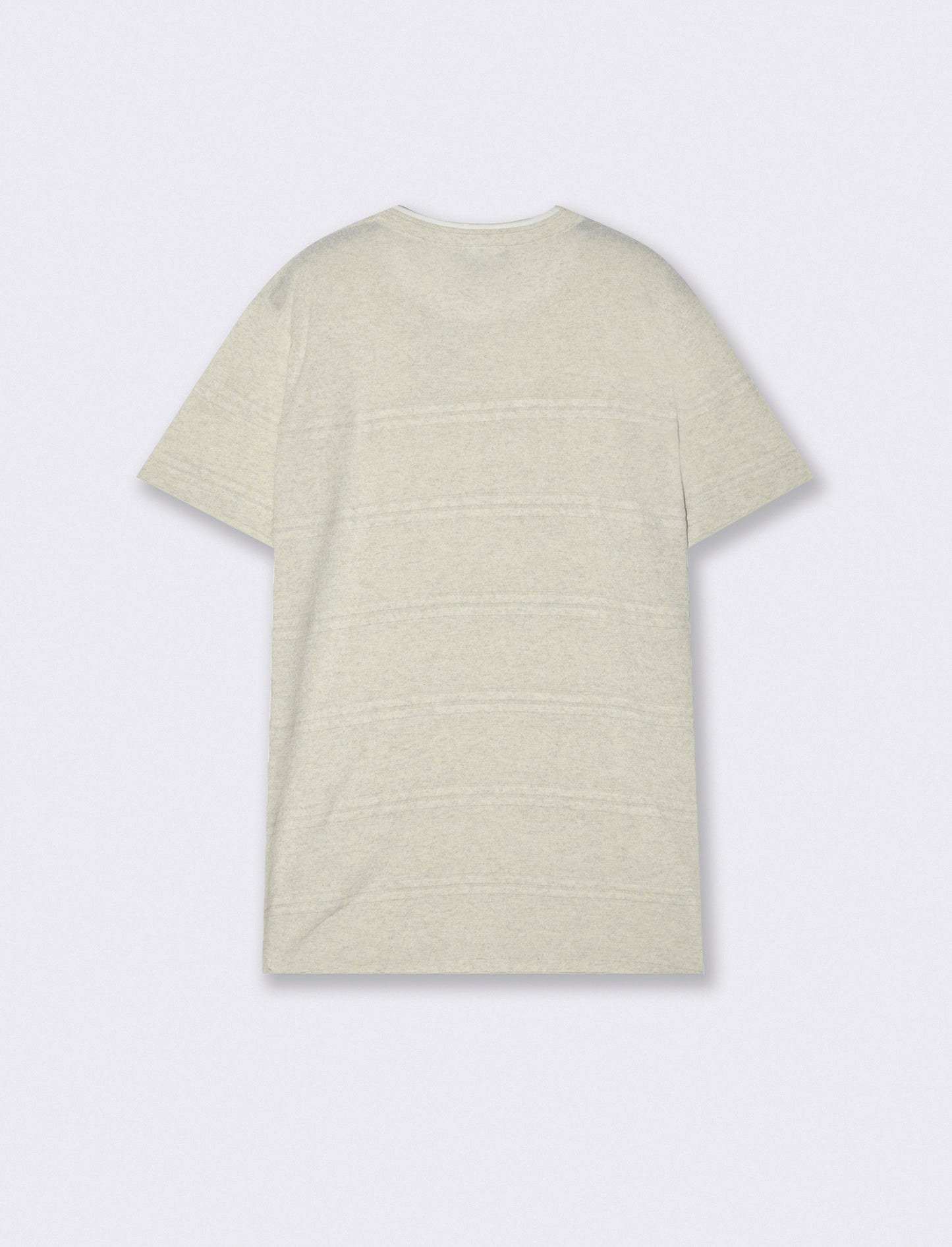 T-shirt in maglia con orli a contrasto - Beige ecru
