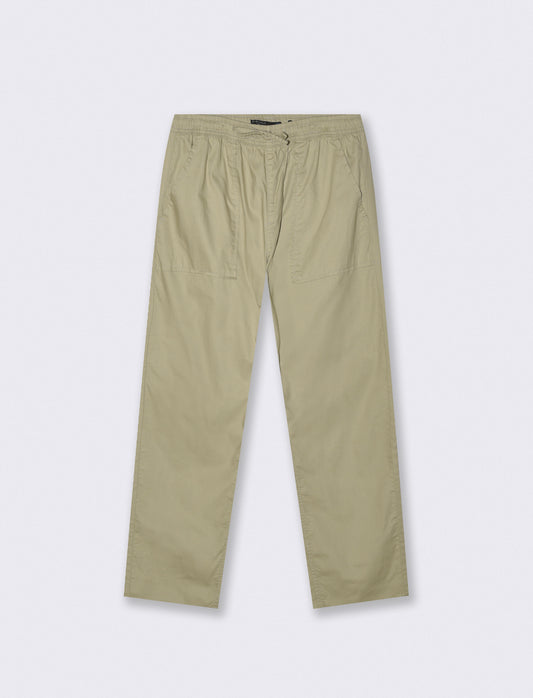Pantalone in Cotone Regular Fit con Tasche - Grigio stone