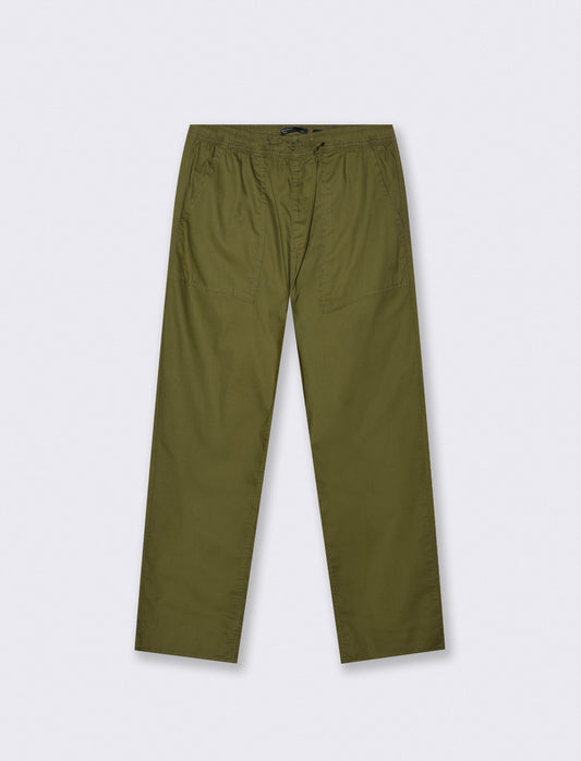 Pantalone in Cotone Regular Fit con Tasche - Verde oliva