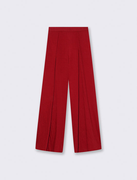 Pantalone palazzo con pences - Rosso