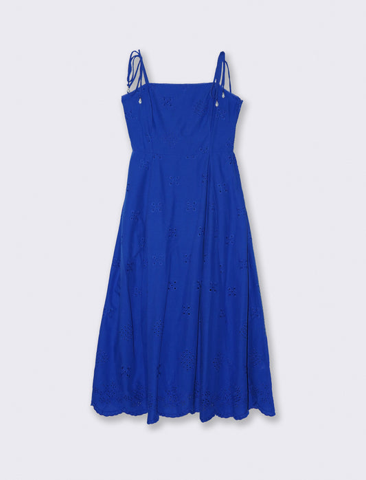 Vestito Lungo in Cotone Sangallo Svasato - Royal