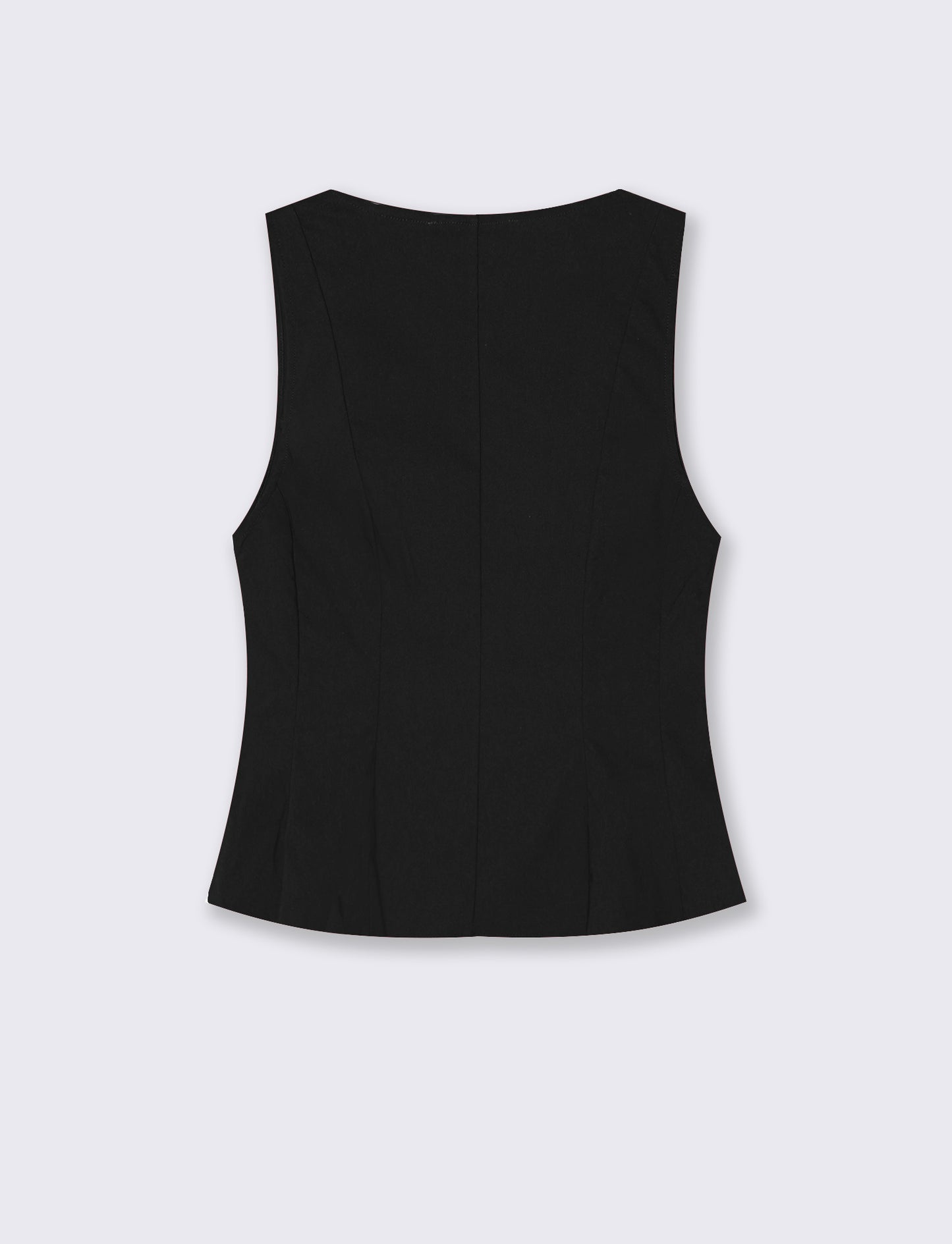 Top con scollo quadrato e zip - Nero