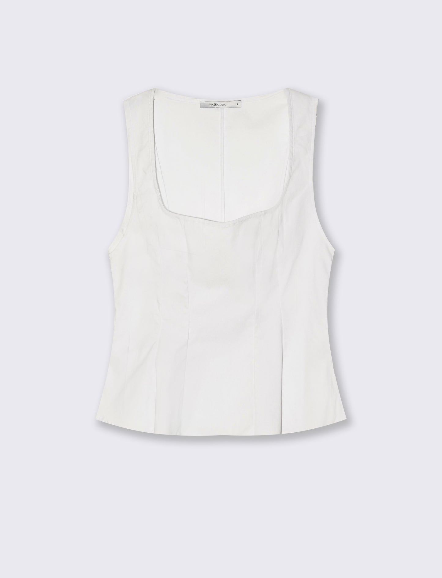 Top con scollo quadrato e zip - Bianco