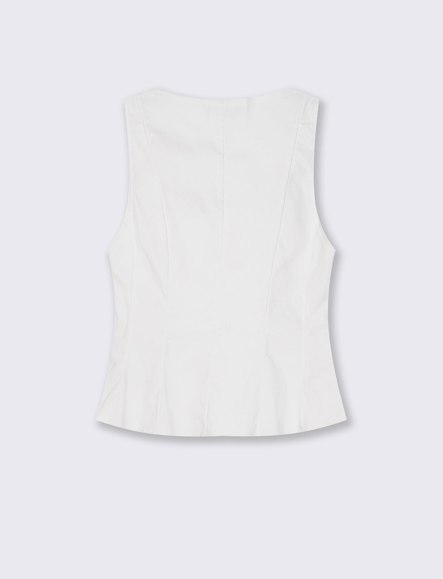 Top con scollo quadrato e zip - Bianco