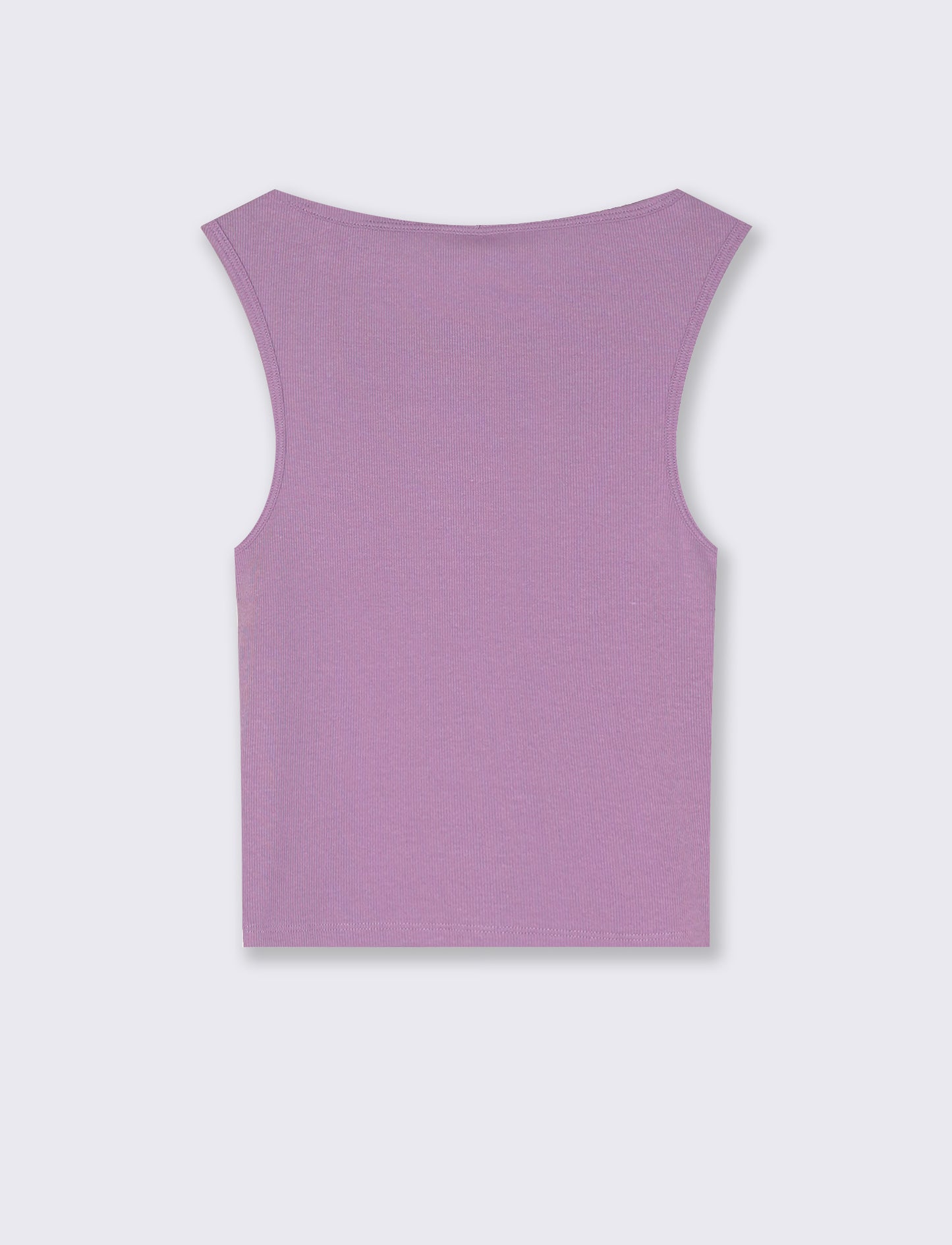 Canotta a Coste con Scollo a Barca - Viola malva