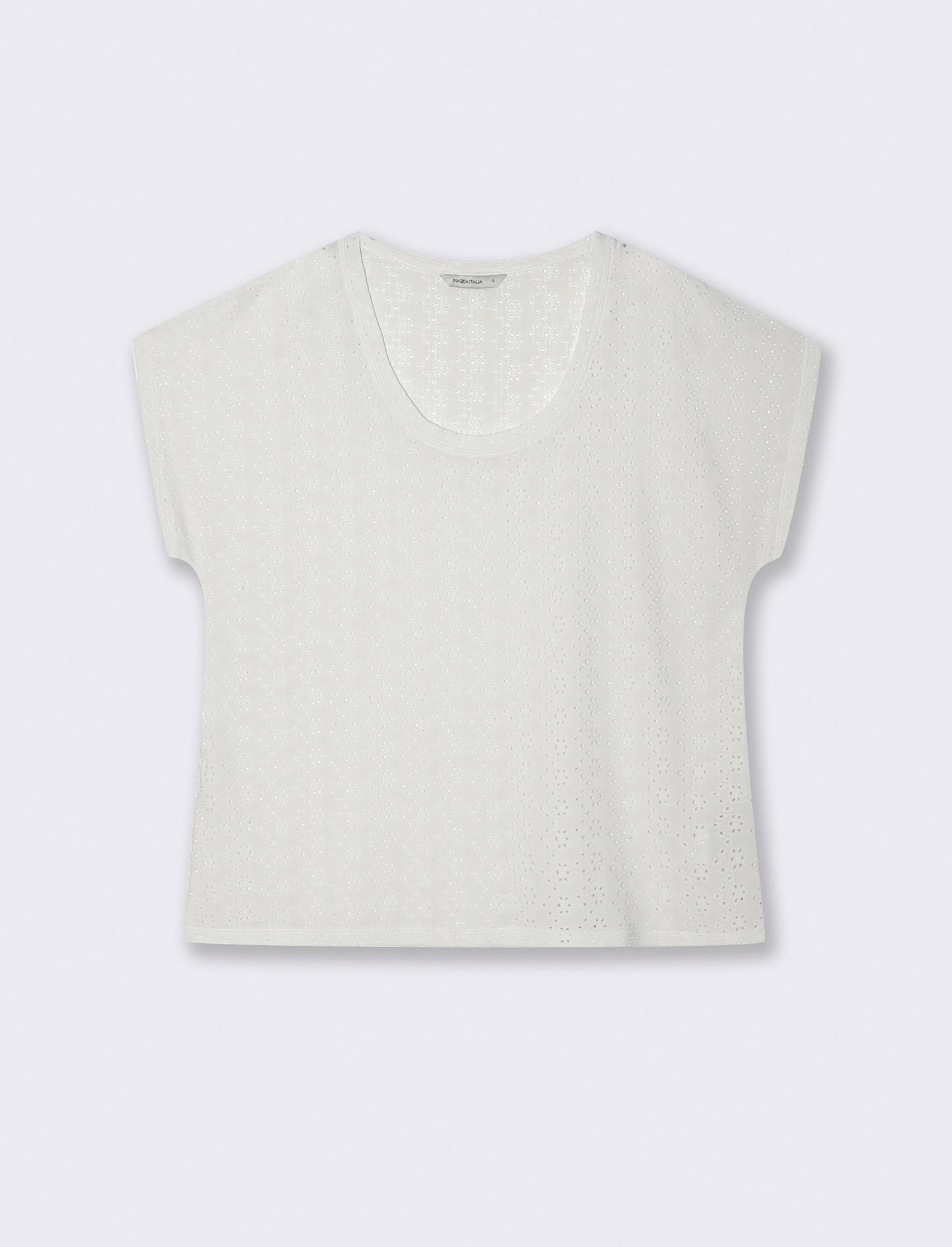 T-Shirt Girocollo a Maniche Corte Fit Morbido - Bianco