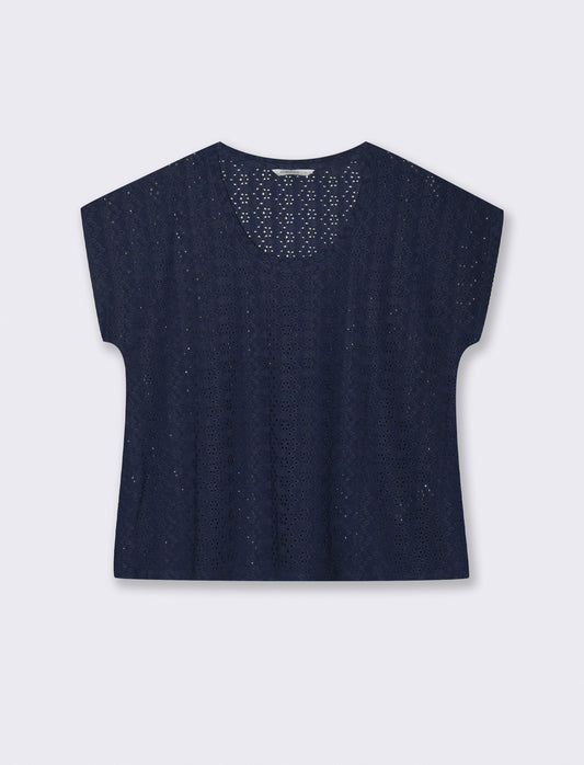 T-Shirt Girocollo a Maniche Corte Fit Morbido - Blu
