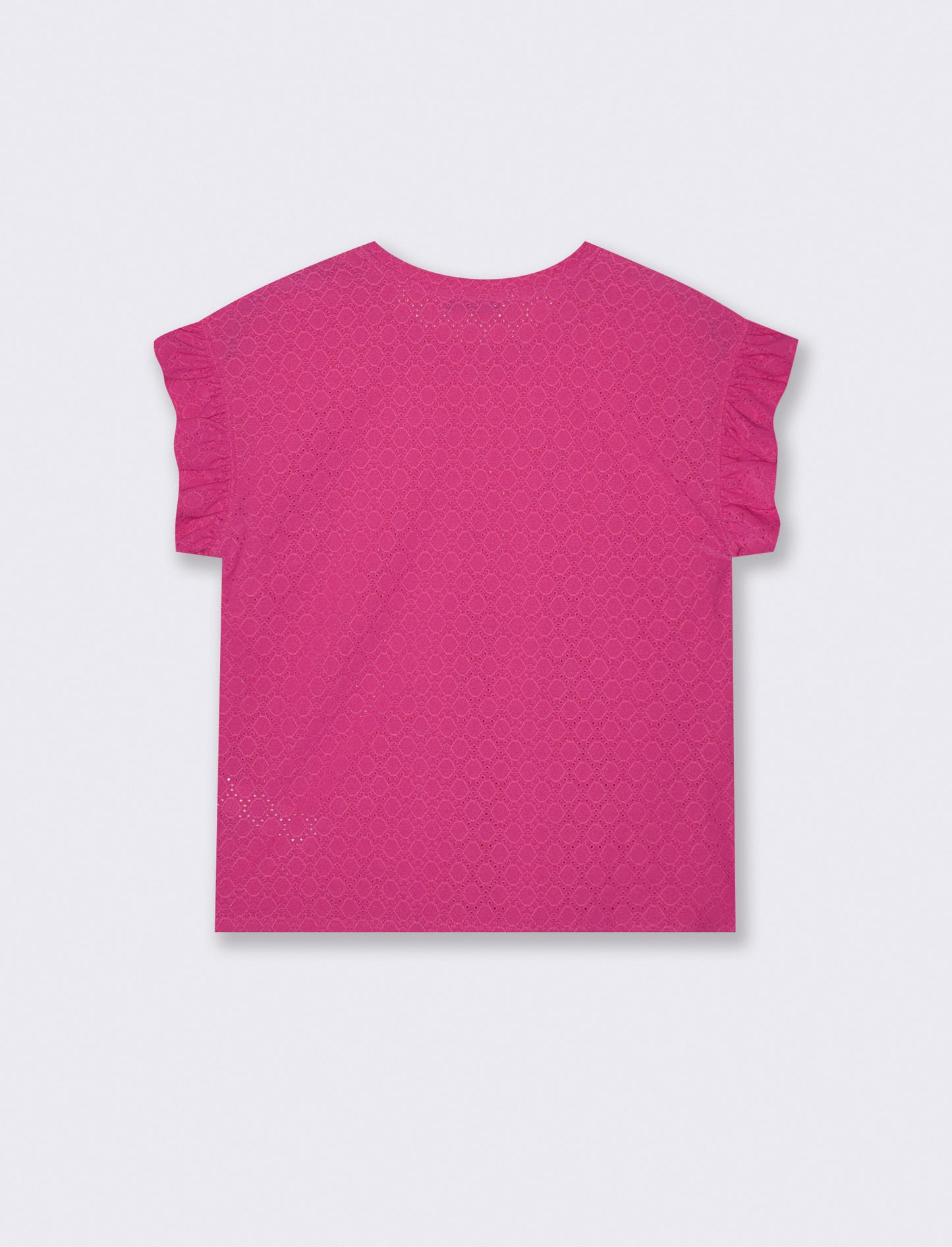 Top Rouches con Girocollo e Maniche - Fuxia