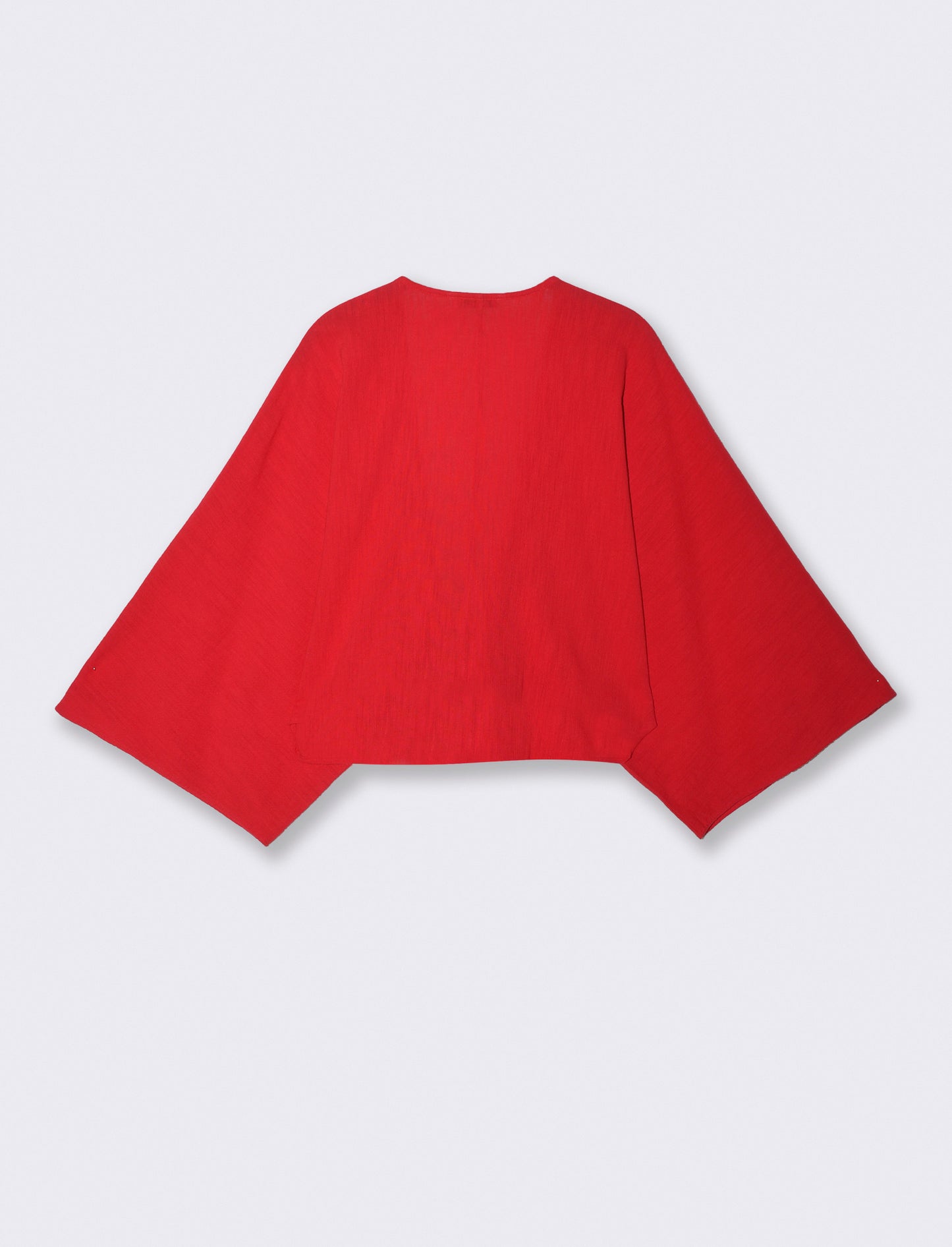 Casacca Kimono in Cotone con Nodo - Rosso