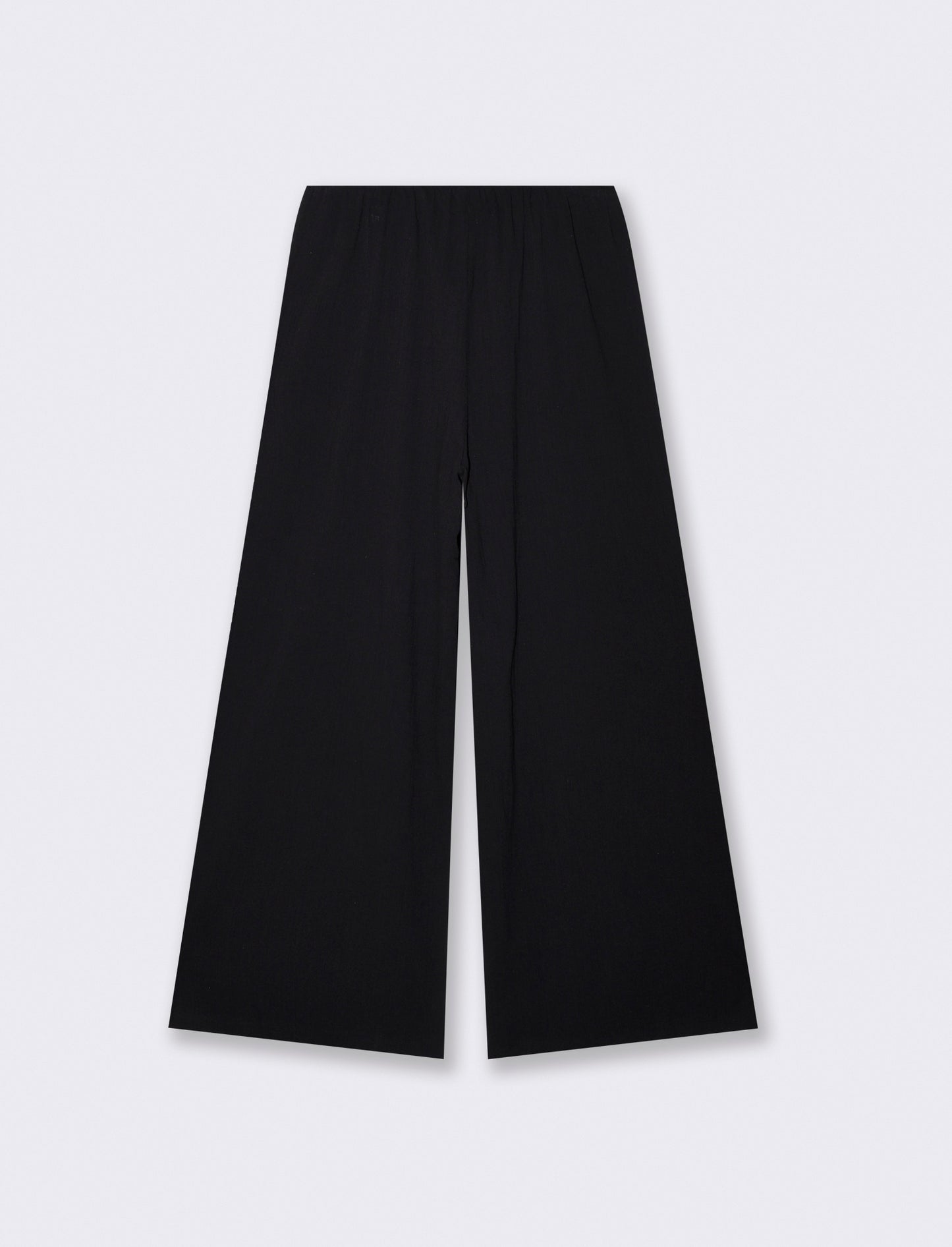 Pantalone Gamba Larga con Spacchi Laterali - Nero