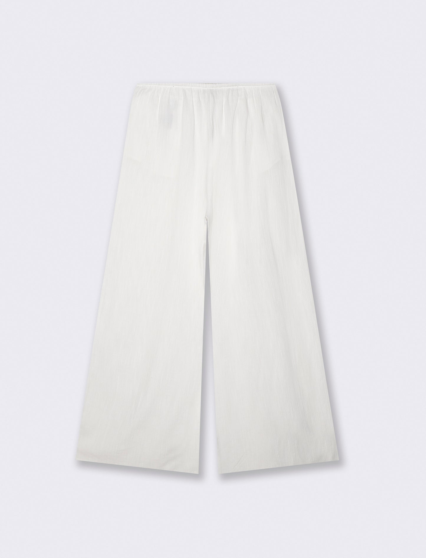 Introducing the perfect blend of comfort and style: wide-leg pants designed specifically for women. - White