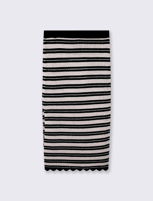 Gonna lunga in crochet con elastico e spacco - var 1