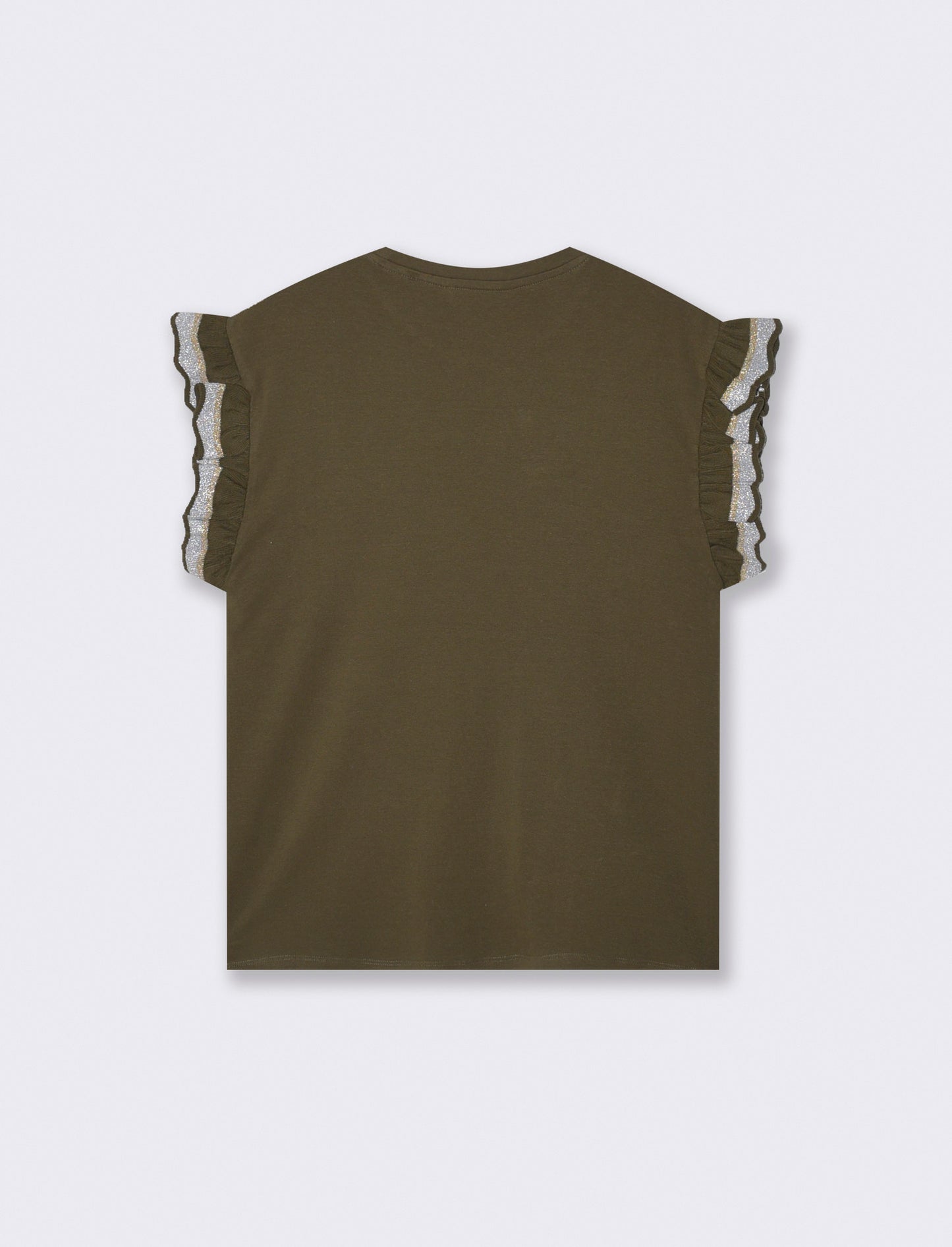T-Shirt Mezza Manica con Rouches e Alette - Kaky 1