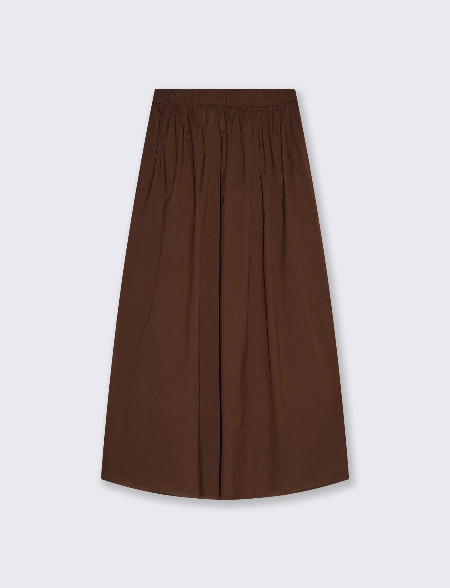 Introducing a long cotton skirt designed for ultimate comfort and style. This piece features a relax - Brown