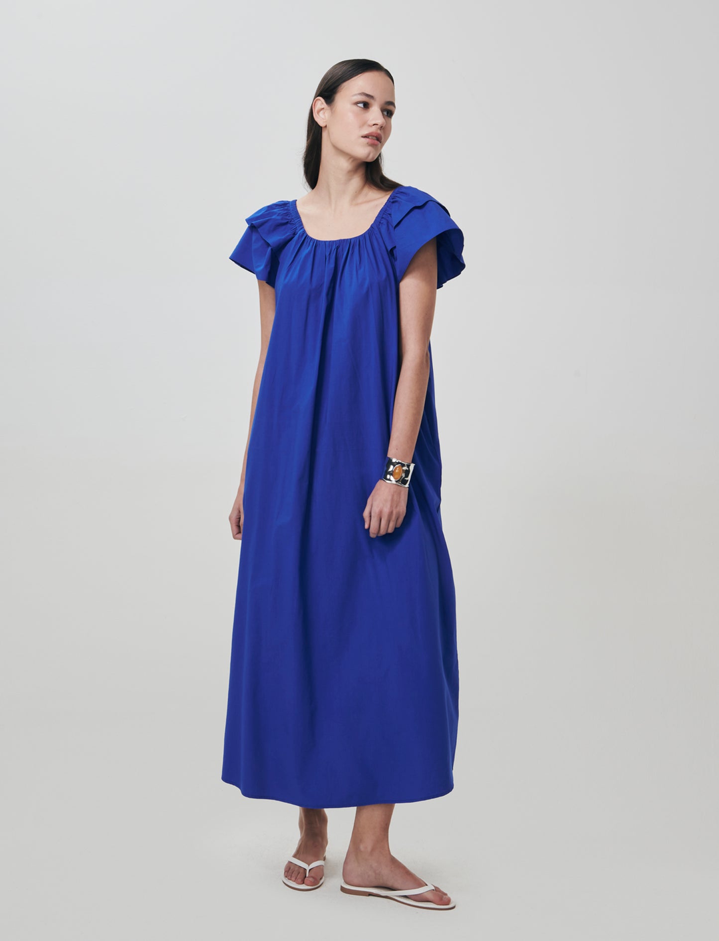 Vestito lungo svasato con scollo quadrato - Royal