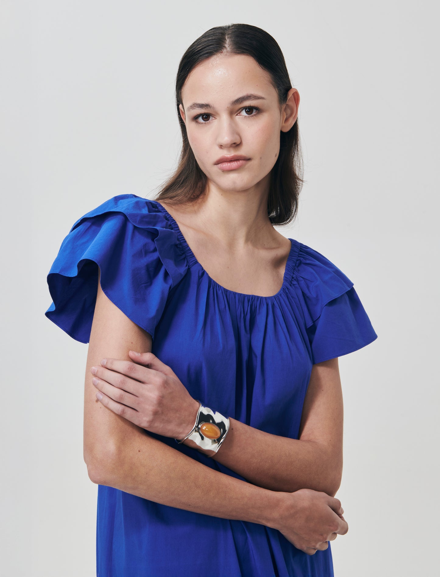 Vestito lungo svasato con scollo quadrato - Royal