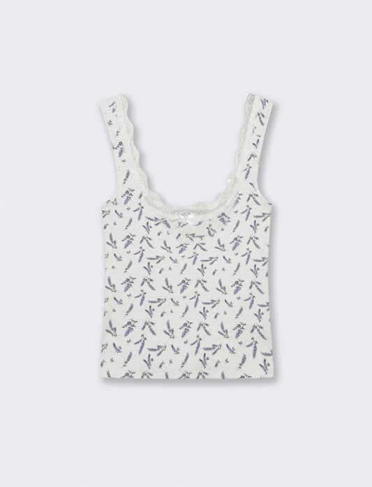 Top in cotone con scollo madonna e fiocco - var 1